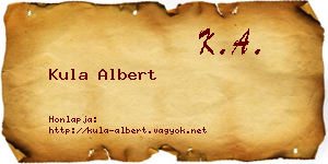 Kula Albert névjegykártya