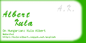 albert kula business card